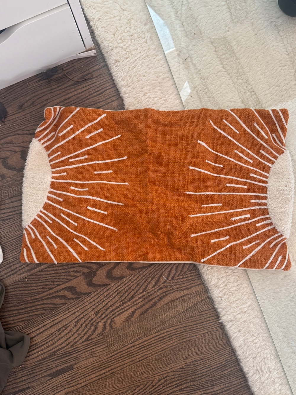 Sunburst Terracotta Orange Decorative Lumbar Pillow Cover - Unbranded
